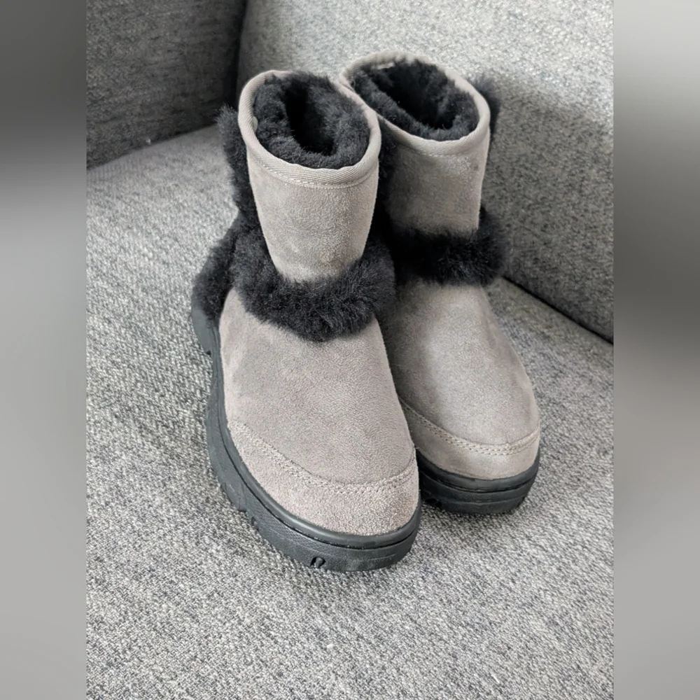 UGG Charcoal Shearling Ankle Boots